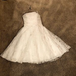 Galina strapless lace wedding dress in size 16